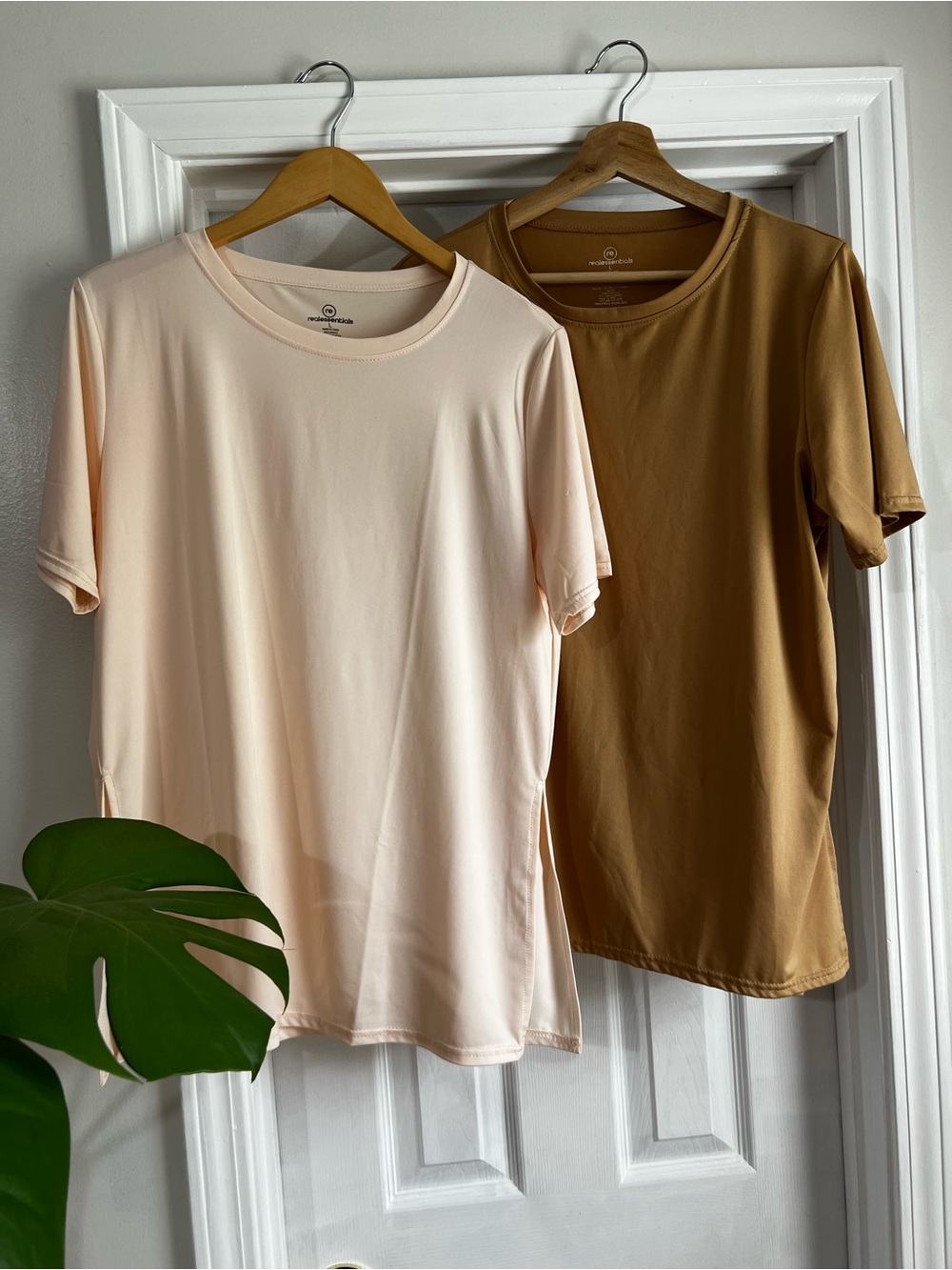Essentials Short Sleeve Tees — Peach & Camel